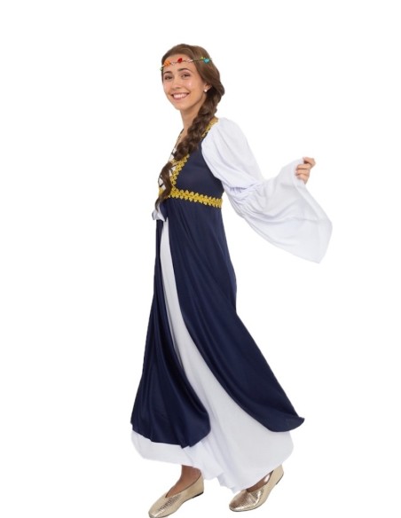 Fantasia de Mulher Medieval Azul Tamanho M Novo | Fantasias para Adultos O Rei do Carnaval